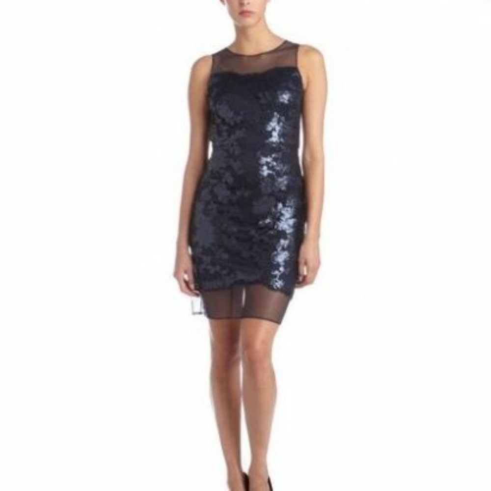 NWT WOMEN JULIA Jordan Navy Floral Lace dress